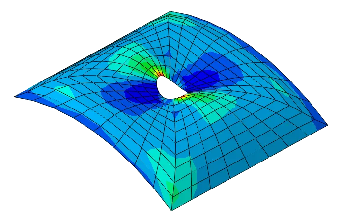 Laminated composite shells: buckling of a cylindrical panel with a circular hole with Abaqus