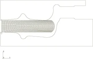 Figure 2. Initial configuration for the axisymmetric model.