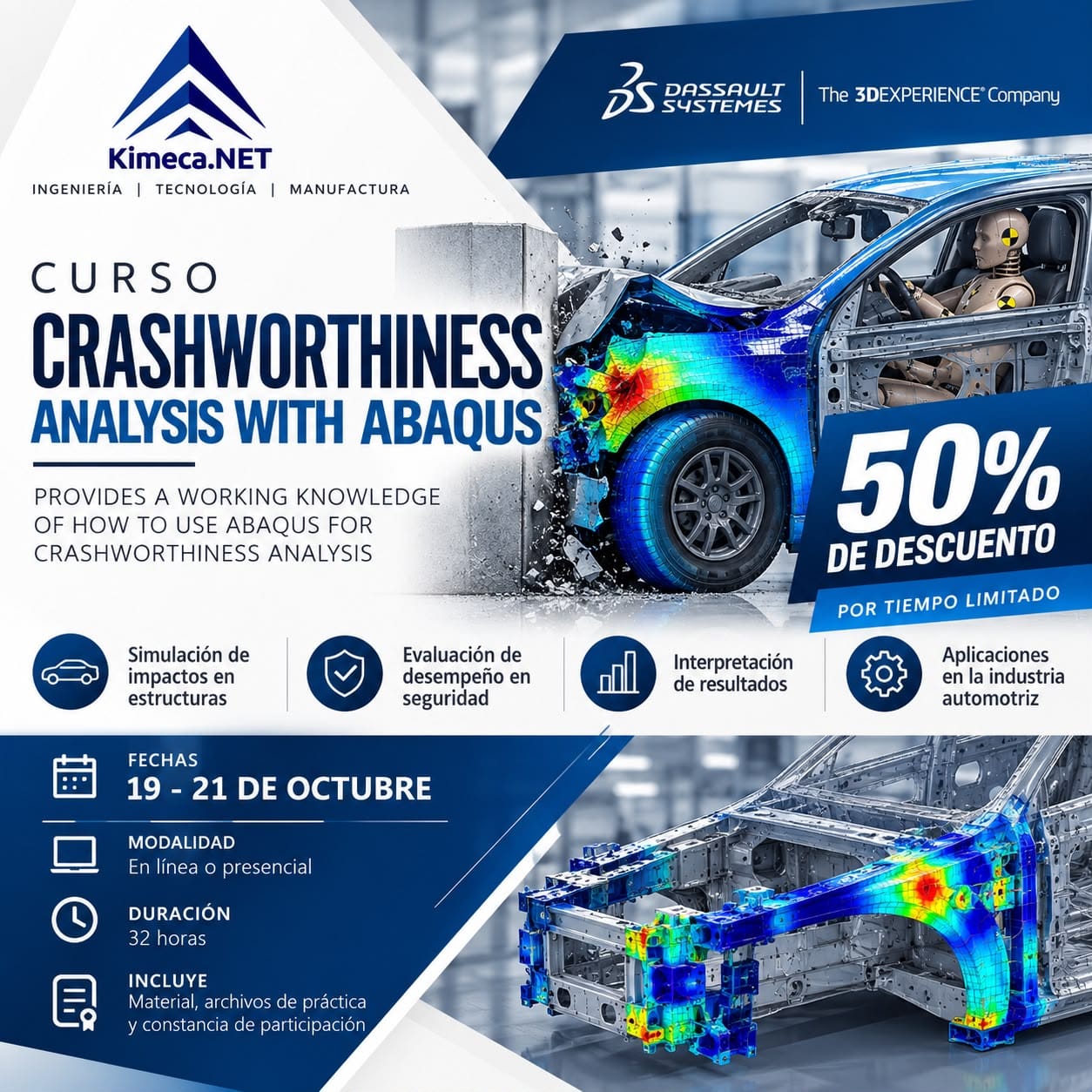 Curso de ABAQUS: Crashworthiness Analysis | 50% OFF